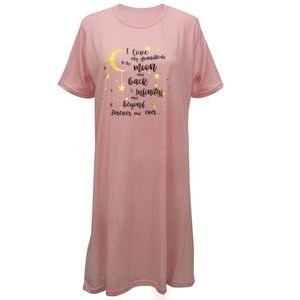 Sunflower Garden I Love My Grandkids Pink Cotton Blend Nightshirt, Large
